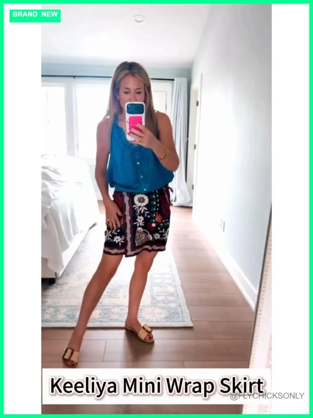 Boho Floral Wrap Mini Skirt High Waist A-Line Summer Beach Short Skirt